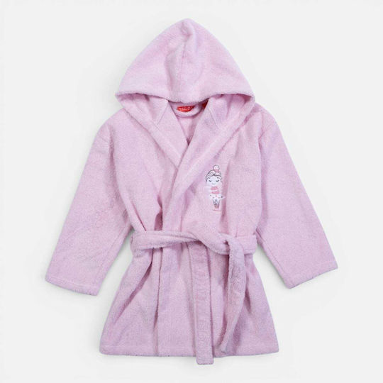 Nef-Nef Homeware Kids Bathrobe Ballerine World Lilac Hooded