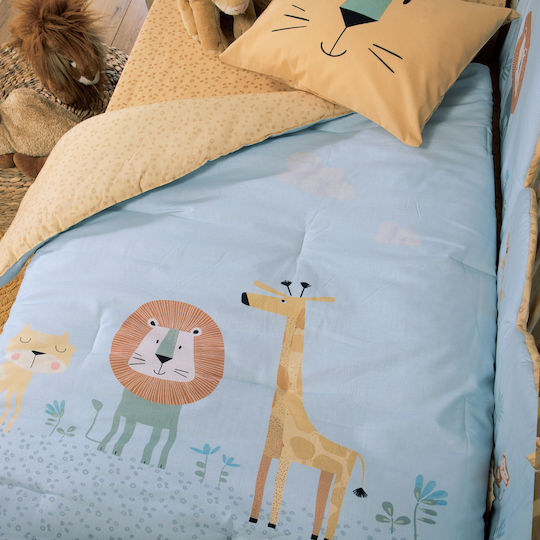 Nef-Nef Homeware Baby-Badetuch Mit Kapuze Wild Company Gelb 75x75cm
