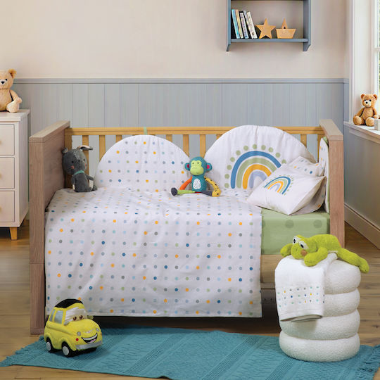 Nef-Nef Homeware Baby-Badetuch mit Kapuze Dots Ecru/Blau 75x75cm
