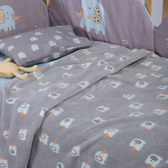 Nef-Nef Homeware Kids Bathrobe Elephants Grey Hooded