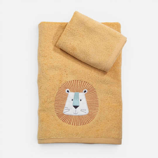 Nef-Nef Homeware Kids Bathrobe Wild Company Yellow Hooded