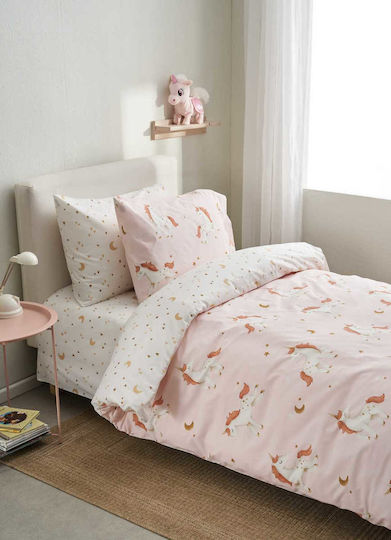 Vesta Home Kinderbettlaken Set Baumwollene Kelly 170x260cm 3 Stück