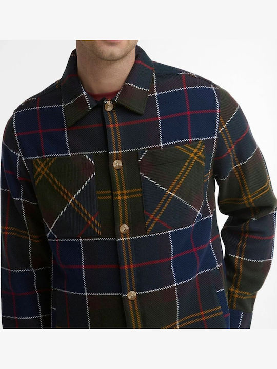 Long Sleeve Overshirt in Oversized Line Checked Classic Tartan