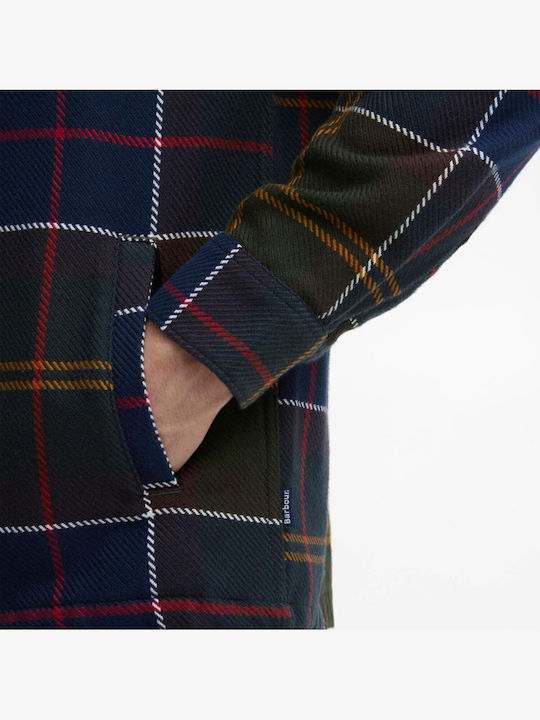Long Sleeve Overshirt in Oversized Line Checked Classic Tartan