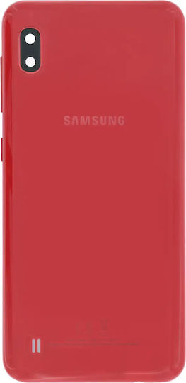 Заден Капак Камера Леща Samsung Galaxy A10 A105 2019 Сервизен Комплект Червен