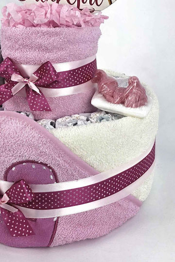 Dama Koupa Handmade Diaper Cake Made of Wood for Girl