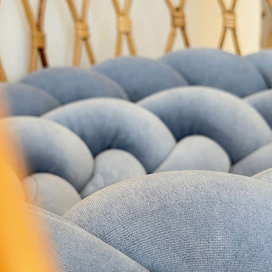 Sparrow Crib Bumper Braided Inside Blue Velvet Dusty Blue Sparrow 340cm