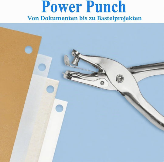 Set of 2 Manual Single Hole Paper Punches Paper Marks Hole Dimensions 6 Mm 1/4 Inch 3 Mm 1/8 Inch Durable Metal Body Residue Collection Container Office Notebooks Exams Creative Projects