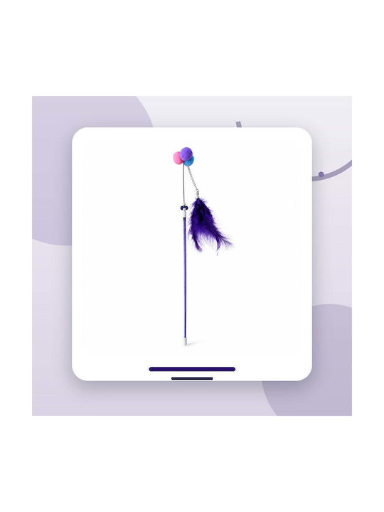 Băț Pentru Pisici Pompom Pene Violet