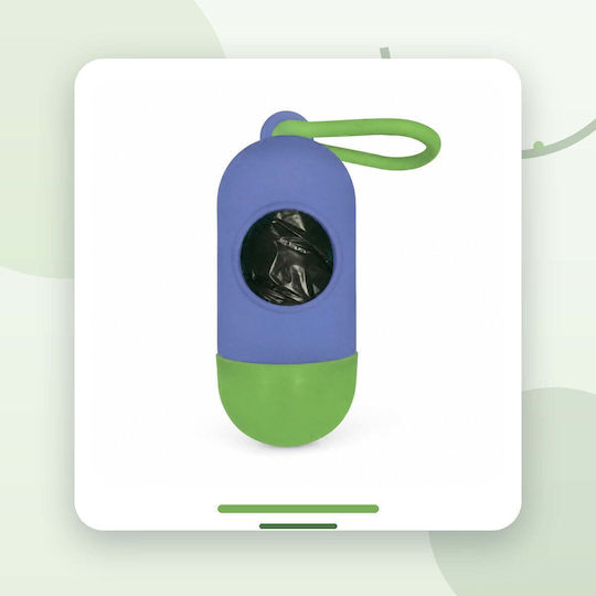 Dispenser Igienic De Saci Pentru Câini Bicolor Cu Carabinieră Violet Verde