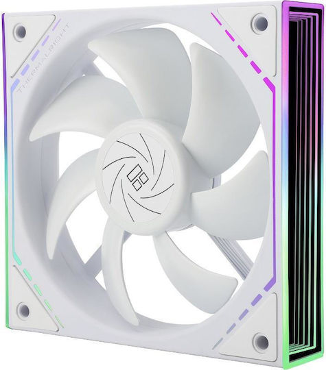 Thermalright TL-M12W Ventilator Pentru Carcasă 120mm (1500rpm / 47.6cfm) cu Iluminare ARGB și Conexiune 4-Pin PWM Alb
