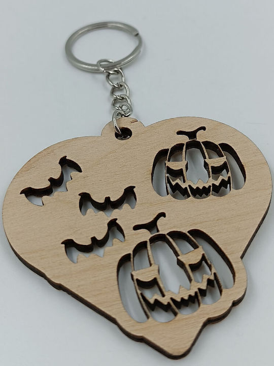 Wooden Halloween Keychain Pumpkins Bats Suga Style