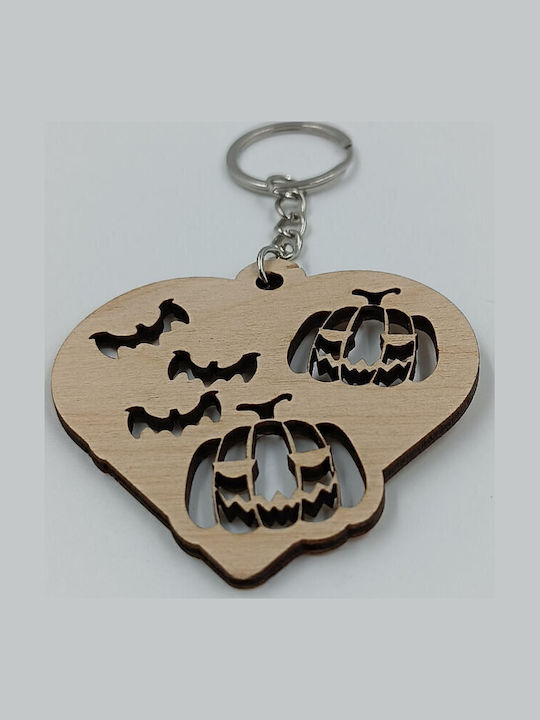 Wooden Halloween Keychain Pumpkins Bats Suga Style