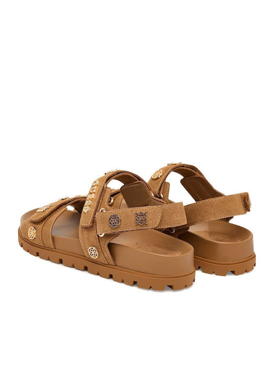 Suede Mules με Τακούνι σε Καφέ Χρώμα