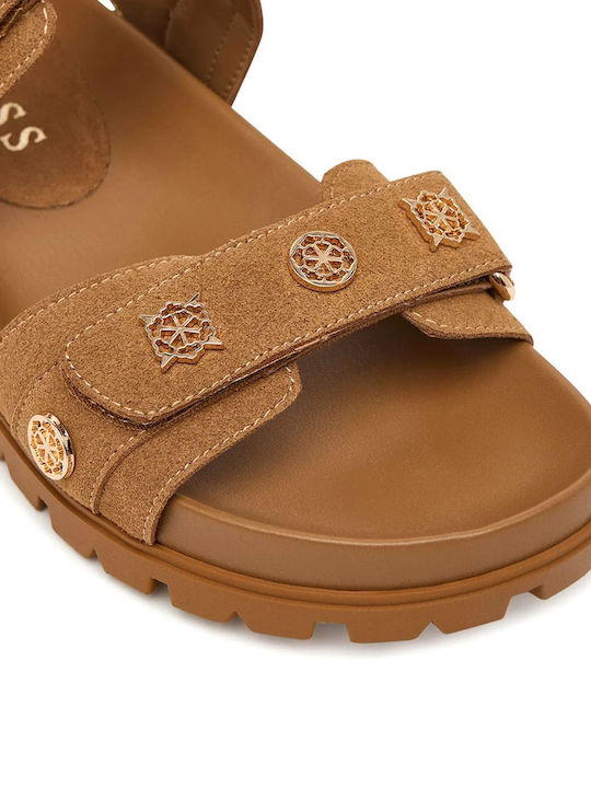 Suede Mules με Τακούνι σε Καφέ Χρώμα