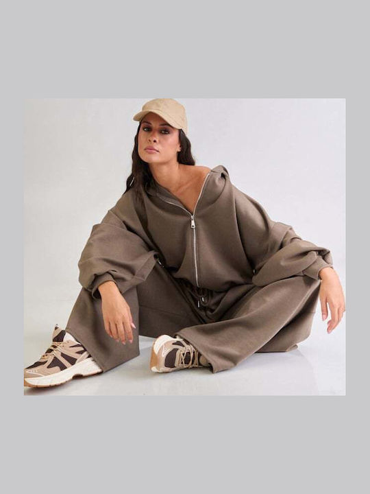Damen Jogginghosen Beiges Dunkel Set