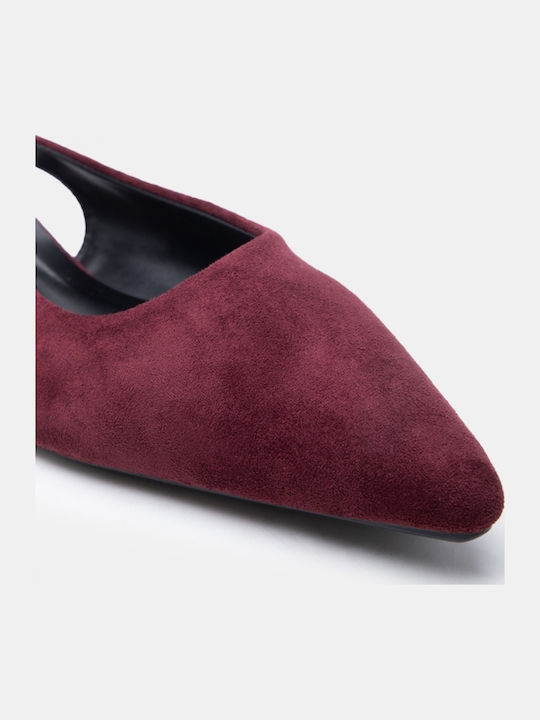 Pantofi Cu Toc Ascuțiți Burgundy