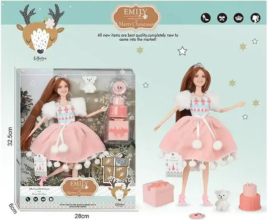 Gounaridis Toys Emily С Коледна Рокля И Аксесоари Кукла За 3+ Години 32.5 См.
