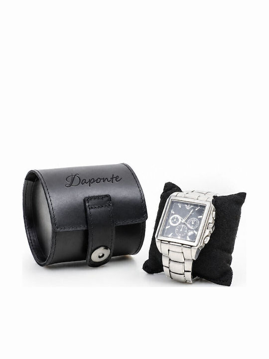Leather Travel Case For 1 Watch Black
