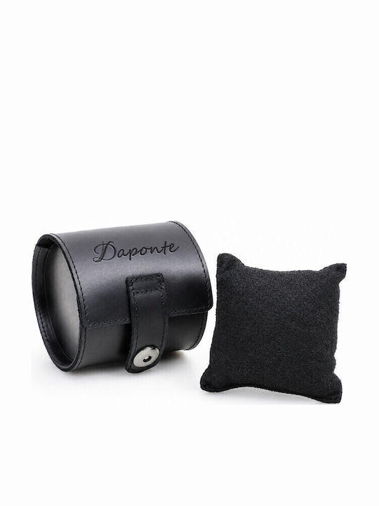 Leather Travel Case For 1 Watch Black