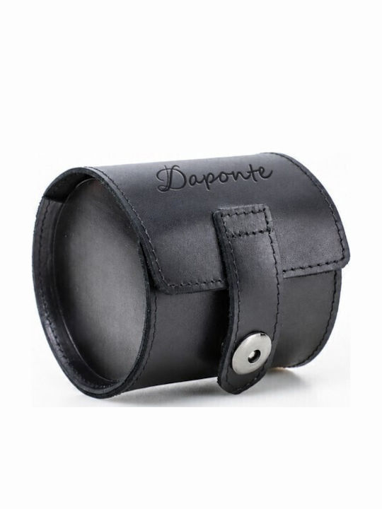 Leather Travel Case For 1 Watch Black