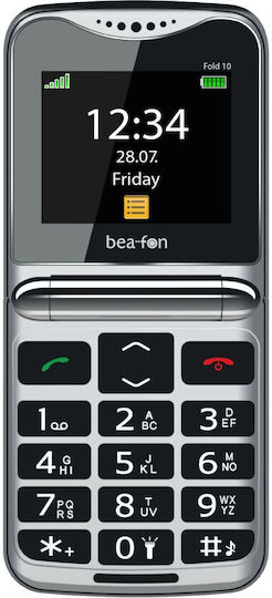Bea-fon Fold 10 Einzeln SIM Handy mit Tasten Silbern