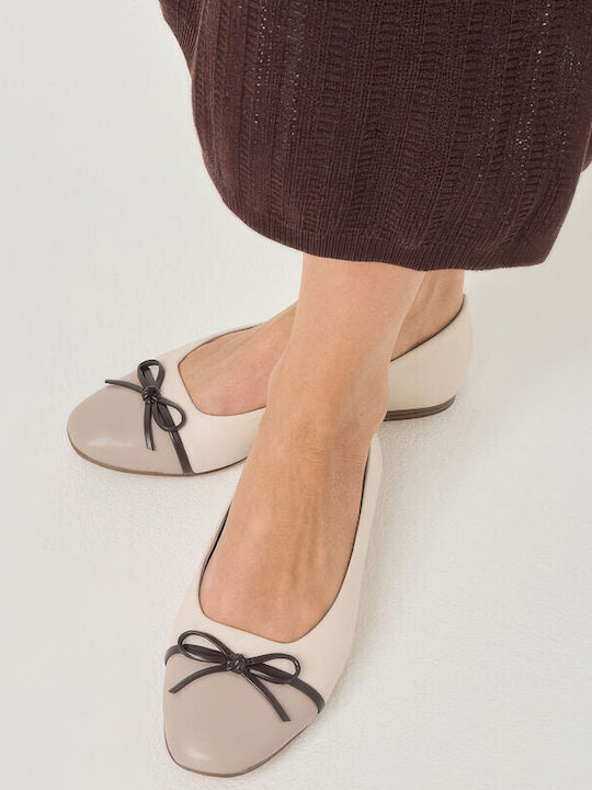 Damen Ballerinas Anatomisch Beige