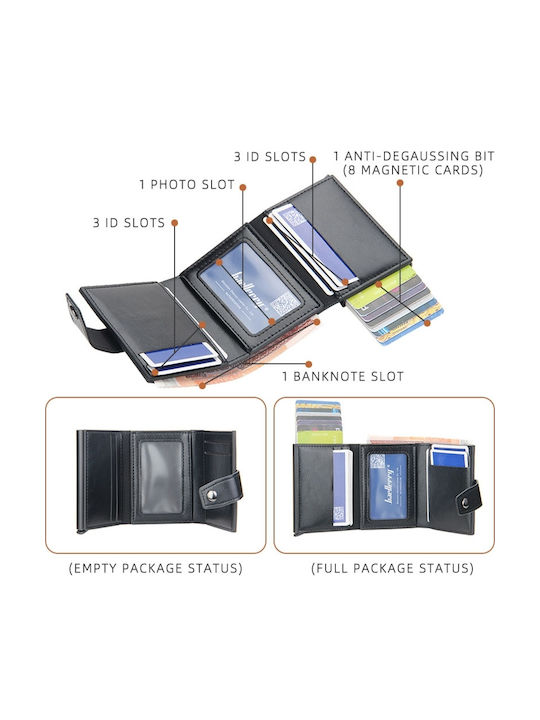 Anti-Theft Card Holder Baellerry Leather Wallet RFID Carbon Fiber Coffee