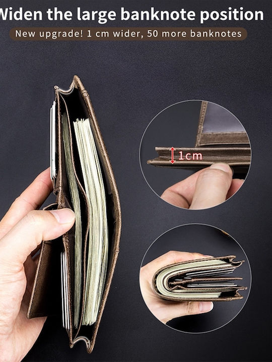 Leather Men's Card Wallet with RFID Yellow