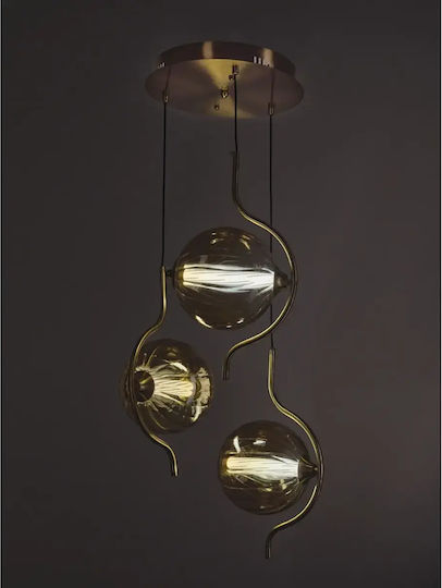 Ceiling Pendant Light Gold LED with Warm to Cool White Light