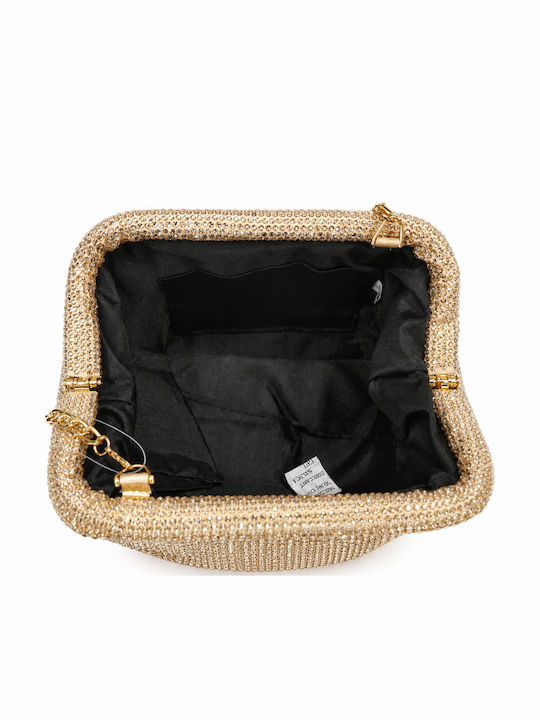 Stoff Damen Handtasche Schulter Gold