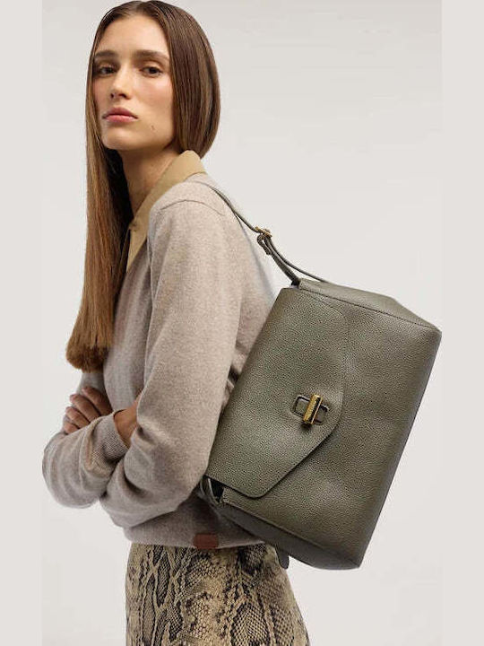 Leather Women's Shoulder Bag Green