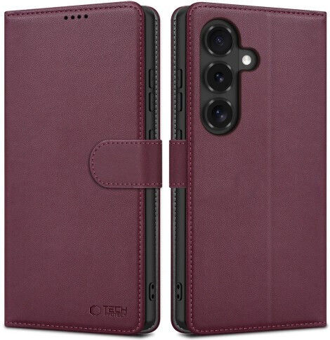 Tech-Protect Портмоне от изкуствена кожа / силикон в Бордо (Galaxy S26 FE)