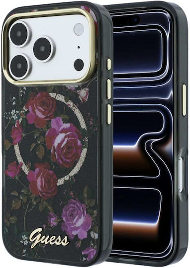 Guess Iml Glitter Blossom Roses Case Iphone 18 Pro 17 Pro Black