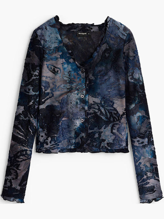 Damenbluse Langärmelig Mineral Blau
