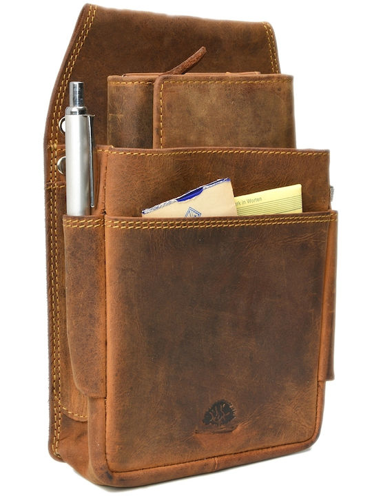 Geantă Bărbătească de Umăr / Tip Crossbody din Piele Maro
