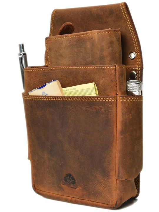 Geantă Bărbătească de Umăr / Tip Crossbody din Piele Maro