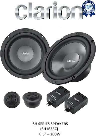 Clarion SH-1636C Autolautsprecher Set Geteilte 6.5" mit 50W RMS (2 Weg)