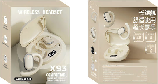 CYXG X93 Open Ear Bluetooth Handsfree Ακουστικά με Θήκη Φόρτισης Χρυσά