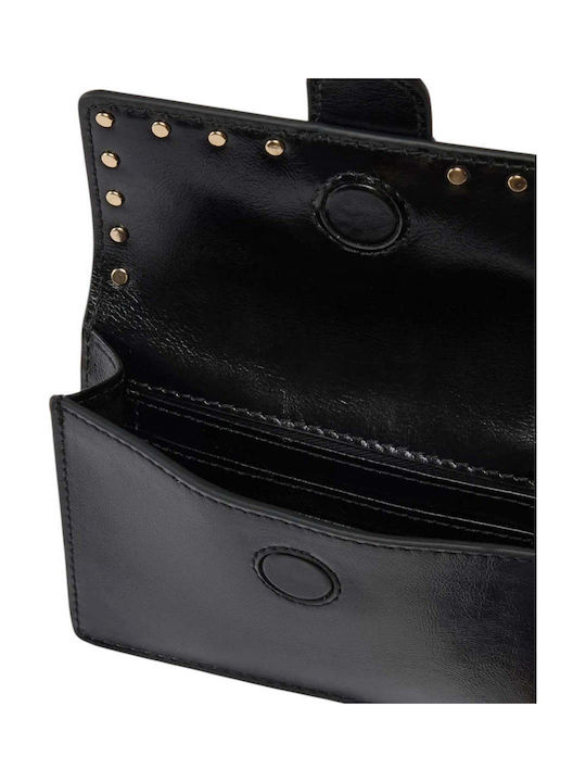 Love Pocket Leather Women's Flap Bag Black