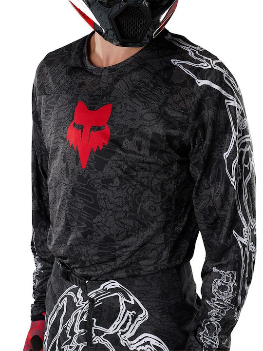 Fox 180 Abyss Bluza Pentru Bărbați Motocross Mânecă Lungă Culoare Neagră