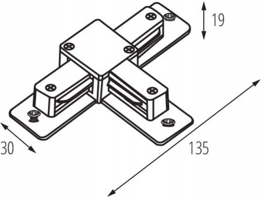 Kanlux Track System Connector for Lighting Black