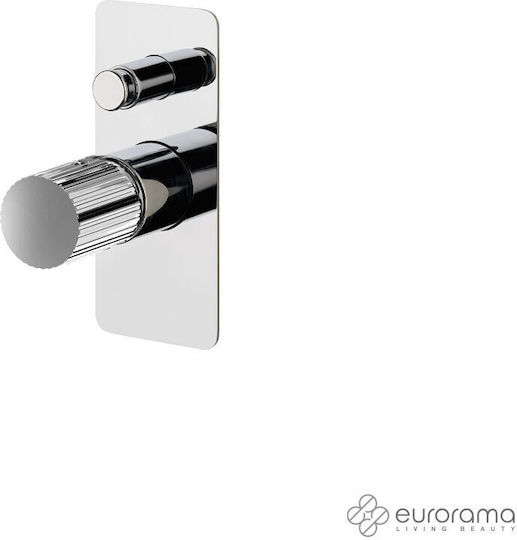Eurorama Oso για Ντουζιέρα 2 Εξόδων Ασημί
