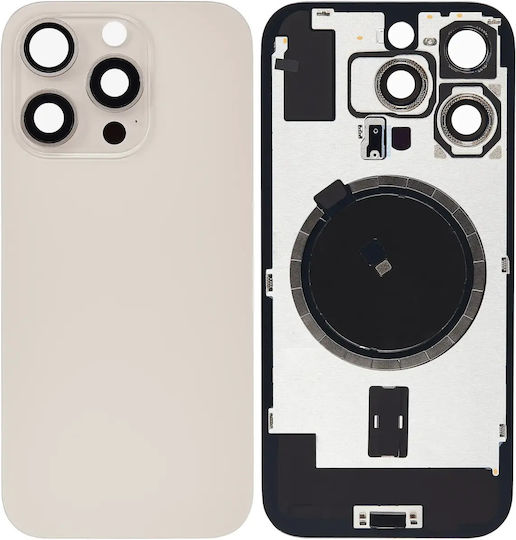 Rückglas W Magsafe Magnet iPhone 16 Pro Kein Logo Aftermarket Wüsten Titanium
