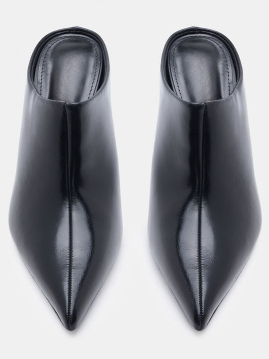Damen Pantoletten mit Hoch Absatz in Schwarz Farbe