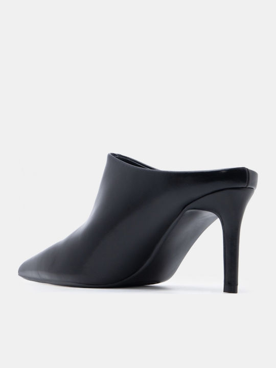 Damen Pantoletten mit Hoch Absatz in Schwarz Farbe