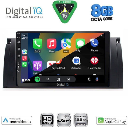 Digital IQ Ηχοσύστημα Αυτοκινήτου για BMW Σειρά 5 (E39) / X5 (E53) (Bluetooth/USB/WiFi/GPS/Apple-Carplay/Android-Auto) με Οθόνη Αφής 9"
