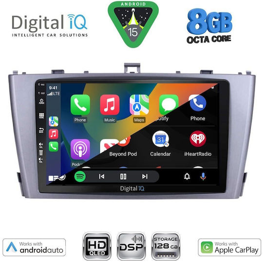 Digital IQ Auto-Audiosystem für Toyota Avensis 2009-2015 Bluetooth USB Eingebautes Wi-Fi GPS Apple CarPlay Android Auto mit 9 Zoll Touchscreen