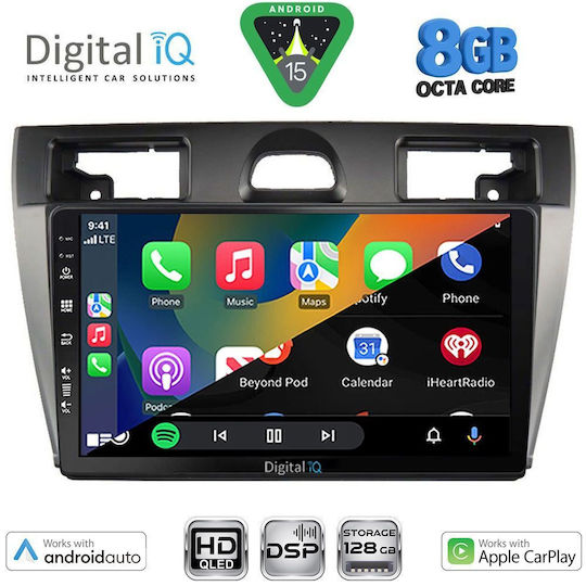 Digital IQ Auto-Audiosysteme für Ford Fiesta 2005-2008 (Bluetooth/USB/Eingebautes Wi-Fi / 3G / GPS / Apple CarPlay / Android Auto) mit 9 Zoll Touchscreen