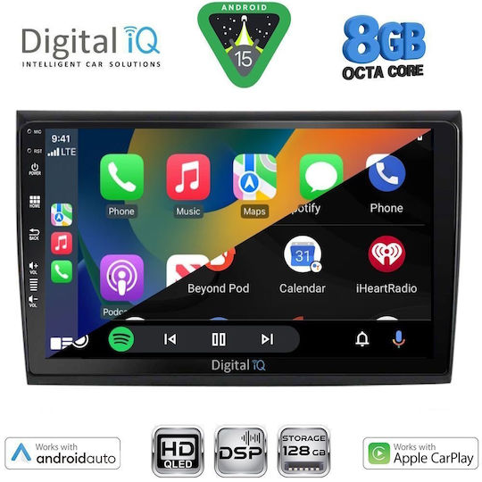 Digital IQ Car Audio System for Fiat Bravo 2007-2019 Bluetooth USB Wi-Fi GPS Apple CarPlay Android Auto with 9 Inch Touch Screen DIGITAL IQ BXF 18136 CPAA